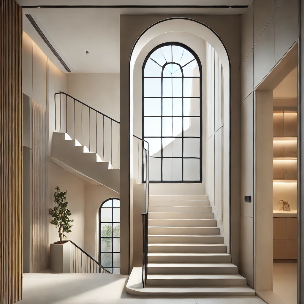 The Secret to a Classy Home? These 10 Arched Window Ideas 5 Stairway Arched Window