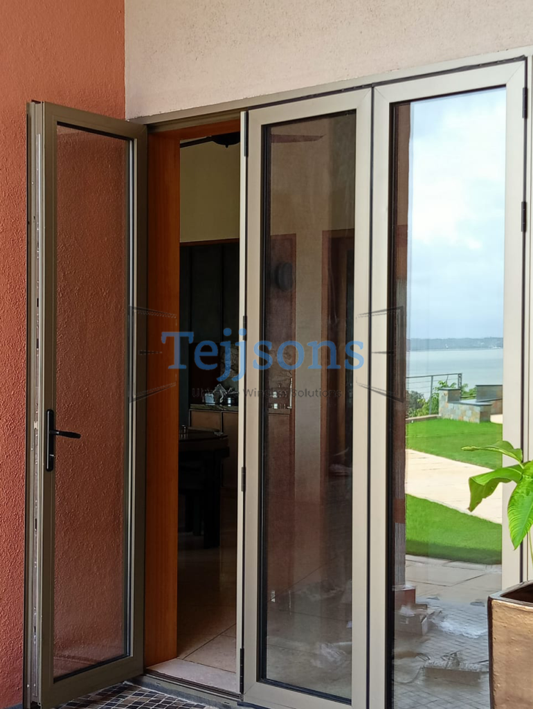 Minimal aluminium window frame featuring structural stability for wide glass openings in contemporary homes.