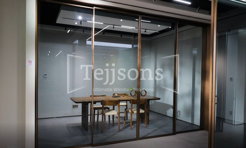 10+ Modern Aluminium Sliding Window Designs Perfect for Luxury Homes & Commercial Spaces 3 Bronze-Finish Aluminium Sliding Windows for Offices
